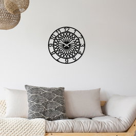 Wallity Enzoclock - S009 Reloj de Pared Decorativo de Metal Negro